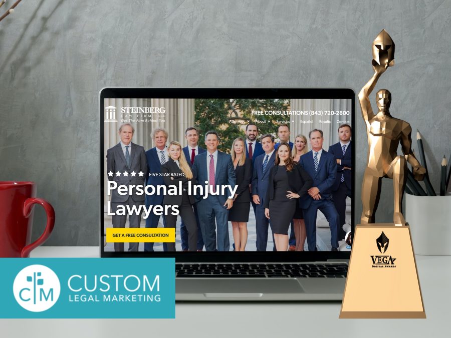 Custom Legal Marketing Wins 2022 Vega Award for Steinberg Law Firm's Website
