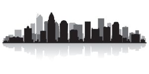 Charlotte city skyline silhouette