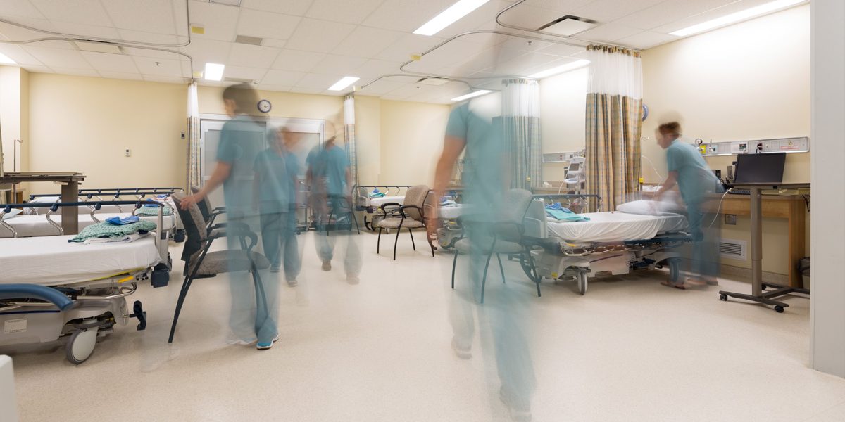 Blurred nurses in hospital